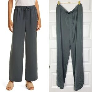 Vince Satin Drawstring Wide Leg Lounge Pants Grey Women’s Size XL